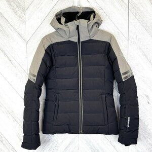 Rossignol Ski Jacket Womens Size Small Quilted Puffy Black Gray Winter Snow